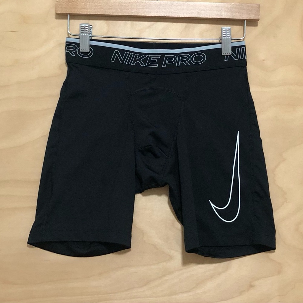 Nike Pro Black Boxer Briefs with White Swoosh Tight Fit Mens SP